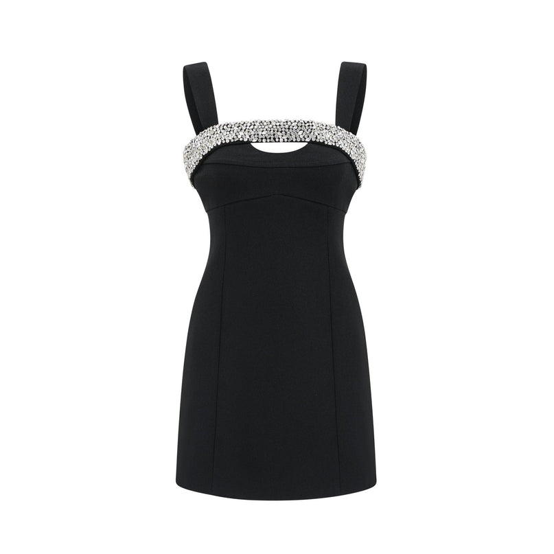 Paloma Black Sequin Cut-Out Sleeveless Mini Dress 100% Polyester Rear Zip Fastening Thigh-Length Silhouette