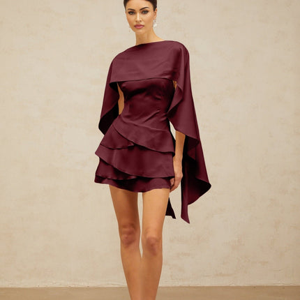 Paloma Red Mini Dress with Spaghetti Straps and Open Back Design