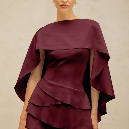 Paloma Red Satin Mini Dress with Spaghetti Straps and Open Back Design