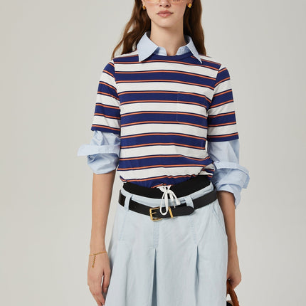 Paloma White Stripe Print Tshirt