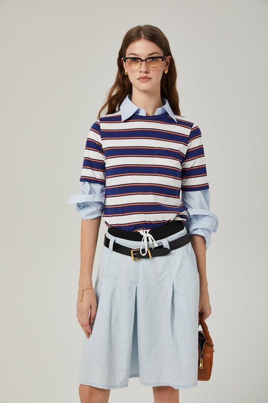 Paloma White Stripe Print Tshirt