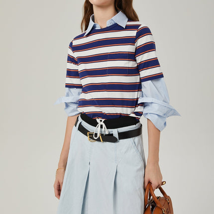 Paloma White Stripe Print Tshirt