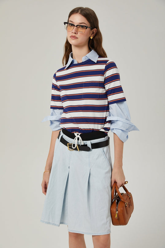 Paloma White Stripe Print Tshirt
