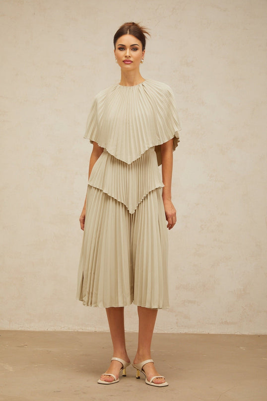 Paolina Midi Dress in Neutrals