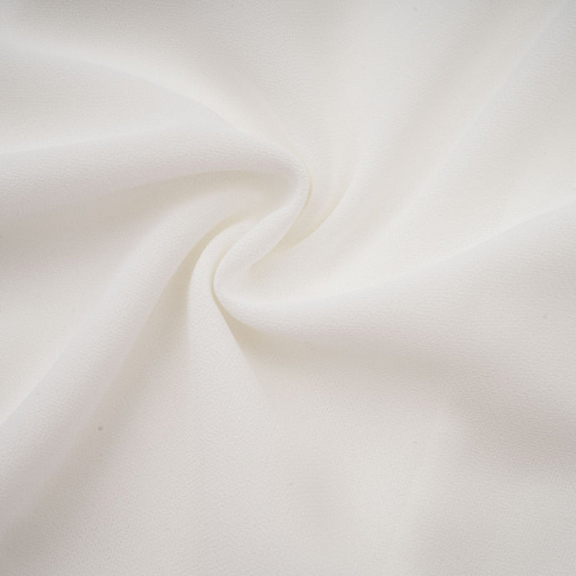 Paris White Chiffon One-Shoulder Blouse with Mock Neck and Shoulder Pads