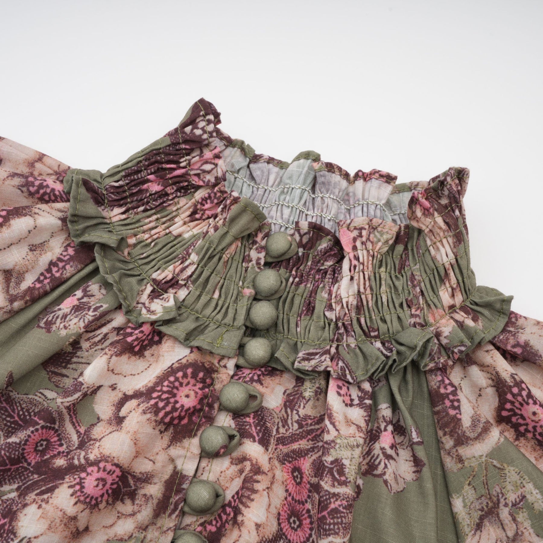 Pascale belted floralprint ramie midi dress