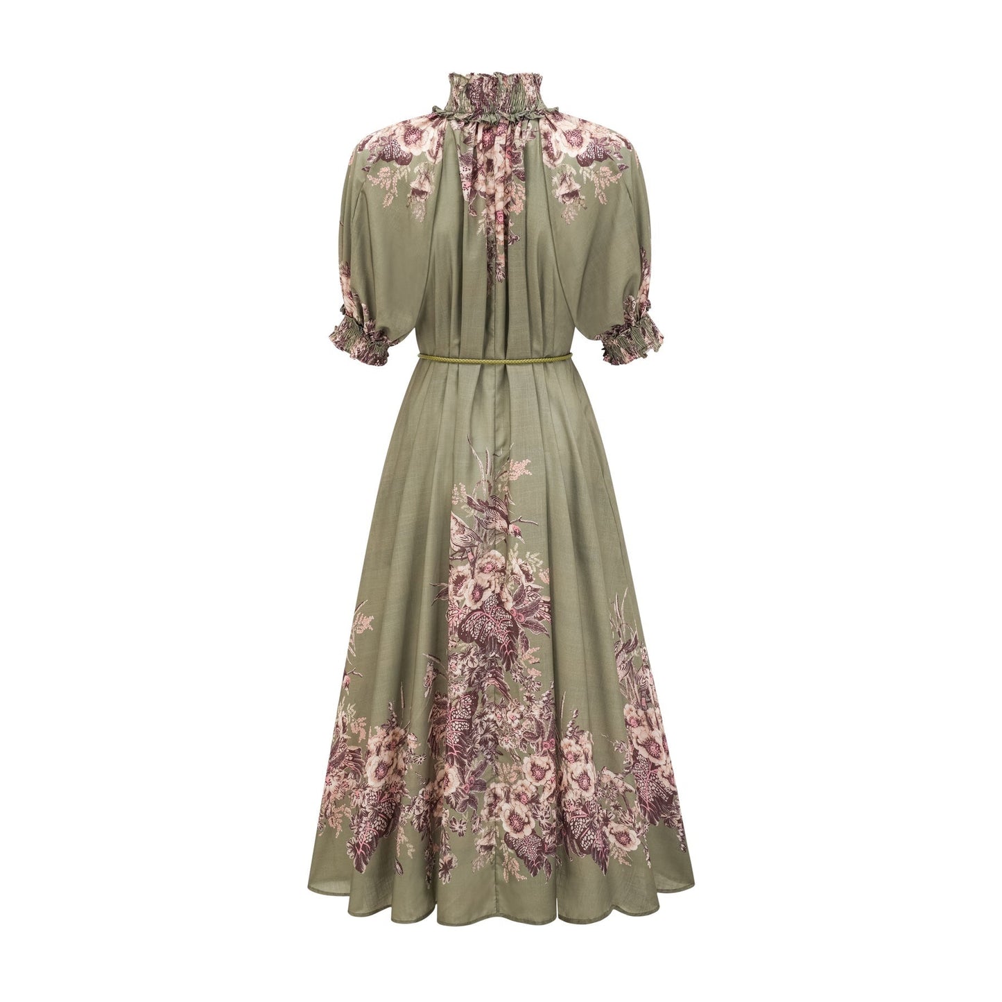 Pascale belted floralprint ramie midi dress