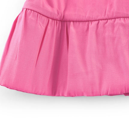 Pasqualina Pink Ruffled Pleated Top and Skirt Set