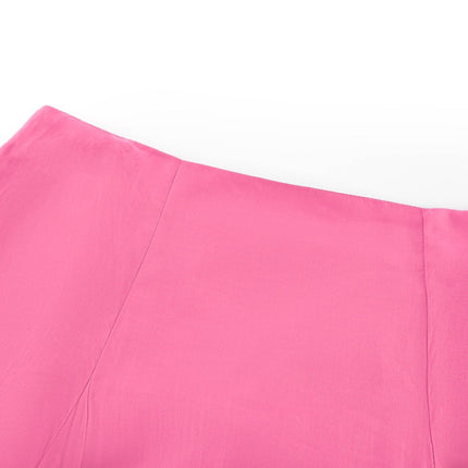 Pasqualina Pink Ruffled Pleated Top and Skirt Set