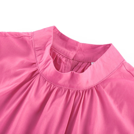 Pasqualina Pink Ruffled Pleated Top and Skirt Set