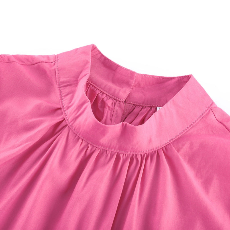Pasqualina Pink Ruffled Pleated Top and Skirt Set