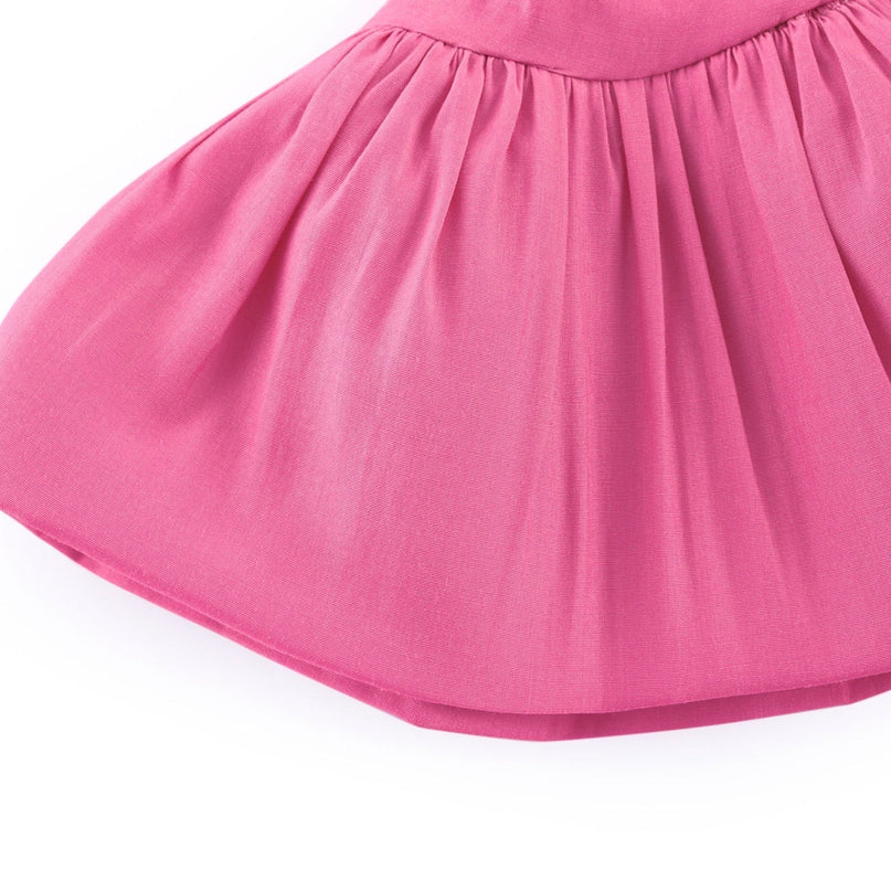 Pasqualina Pink Ruffled Pleated Top and Skirt Set