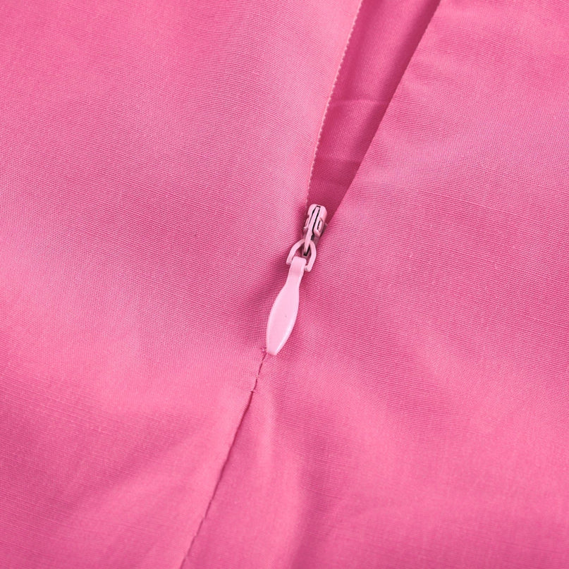 Pasqualina Pink Ruffled Pleated Top Skirt Set