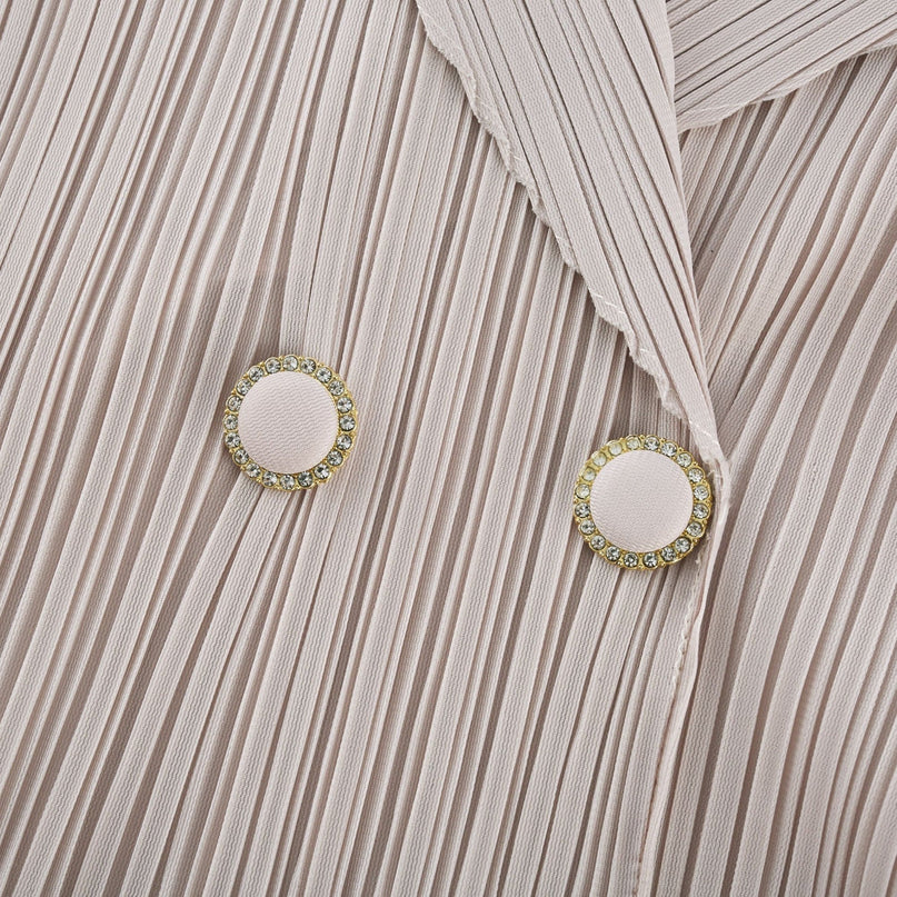 Pasqualina Tiered Pleated Midi Dress Neutrals