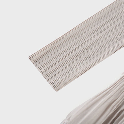 Pasqualina Tiered Pleated Midi Dress in Neutrals
