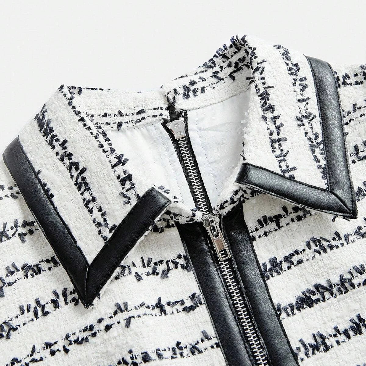 Patchwork Leather Striped Jumper Dress For Women AutumnWinter