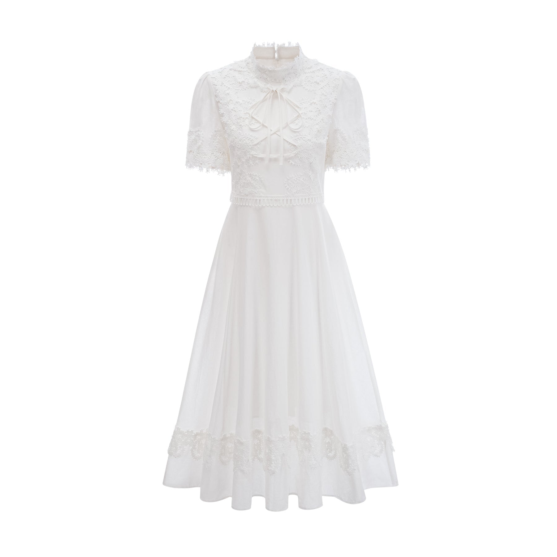 Patricia white florallace midi dress