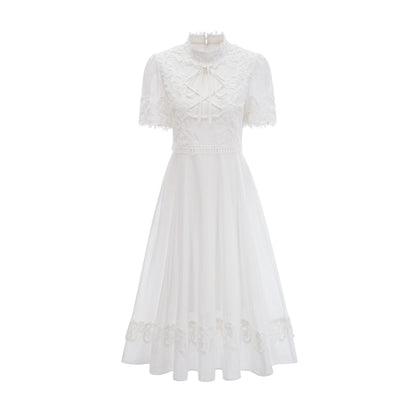Patricia white florallace midi dress