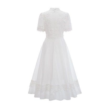 Patricia white florallace midi dress