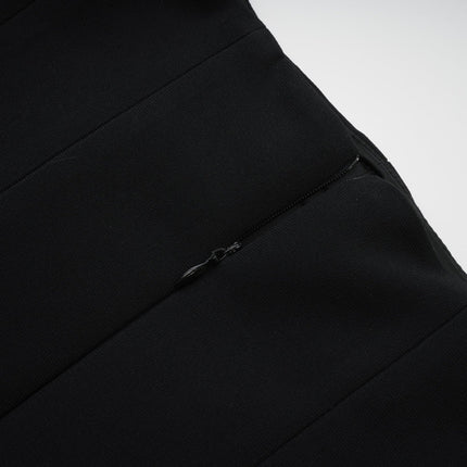 Patrizia Black Maxi Dress with Pleated Detailing and Crystal Embellishments