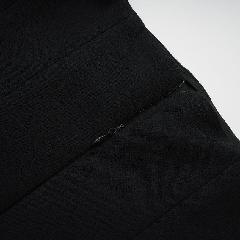 Patrizia Black Maxi Dress with Pleated Detailing and Crystal Embellishments
