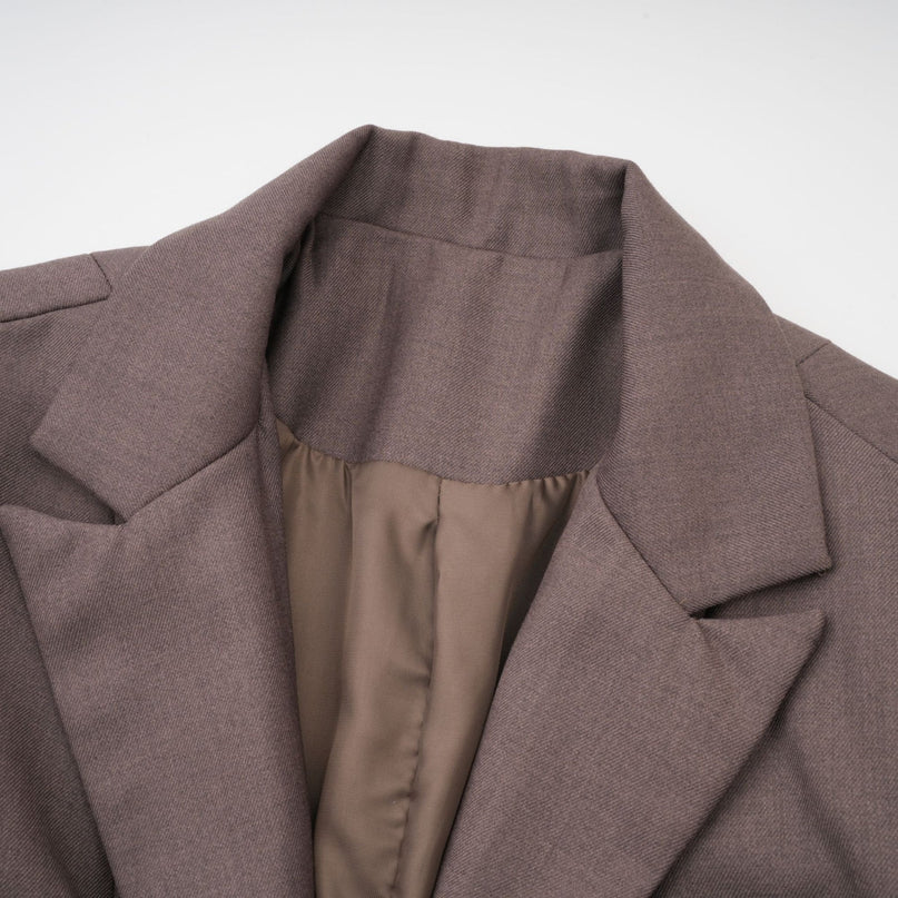 Patrizia Grey Blazer with Tie-Up Design and Inset Pockets in Cotton Polyester Blend