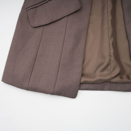Patrizia Grey Blazer with Tie-Up Design and Inset Pockets in Cotton Polyester Blend