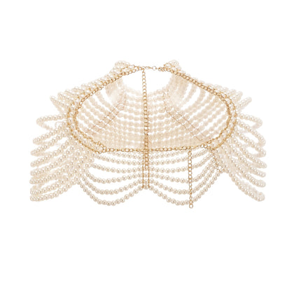Patrizia White Faux-Pearl Embellished Shawl