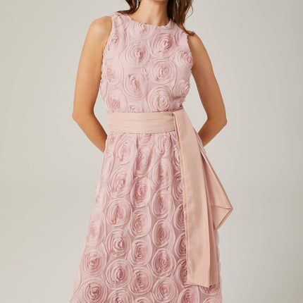 Paulette pink floral tiewaist midi dress