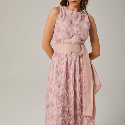 Paulette pink floral tiewaist midi dress