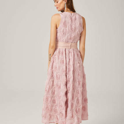 Paulette pink floral tiewaist midi dress
