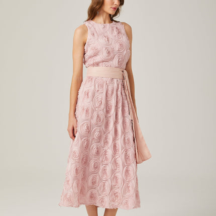 Paulette pink floral tiewaist midi dress