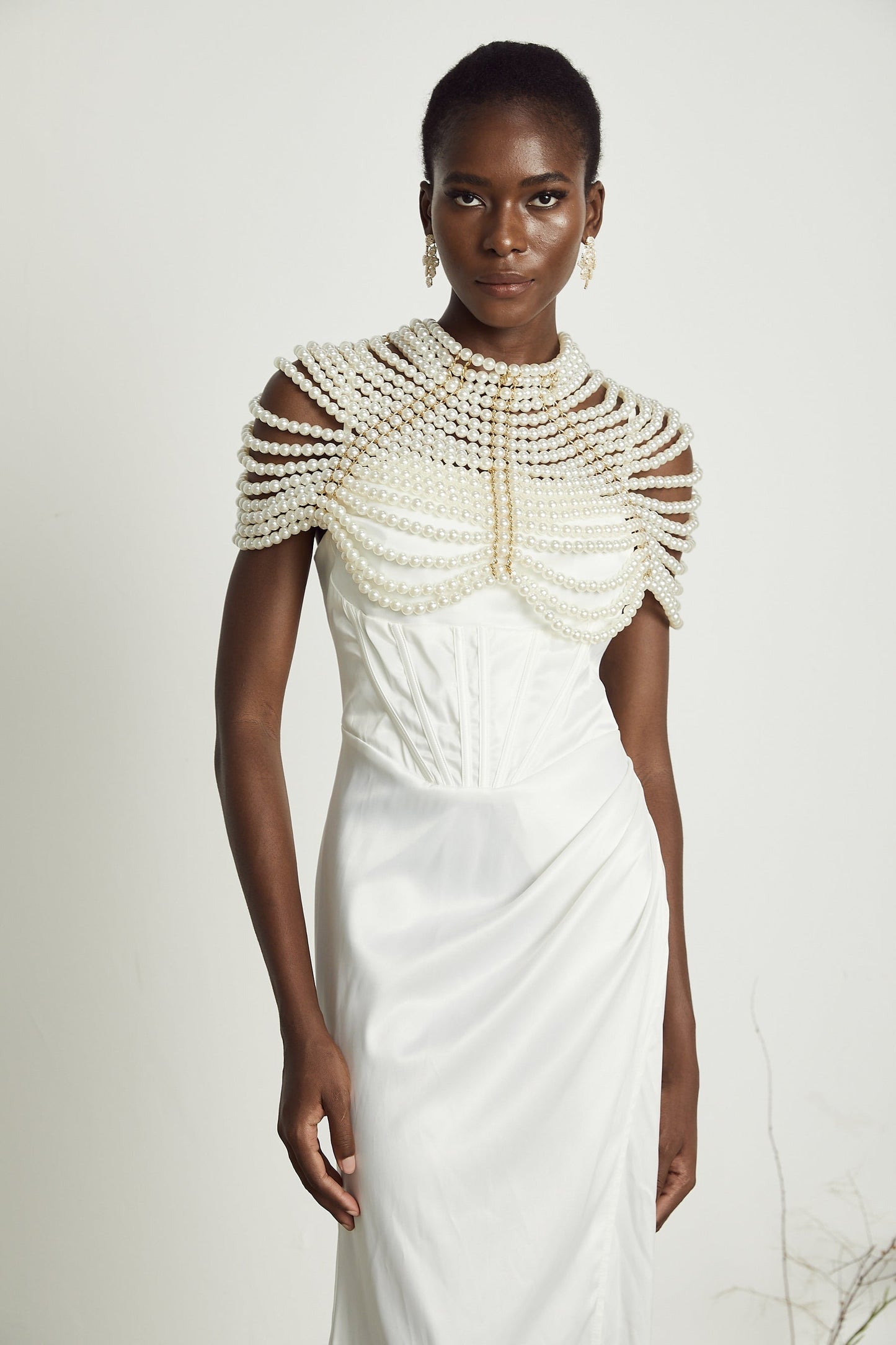 Pauline fauxpearl shawl