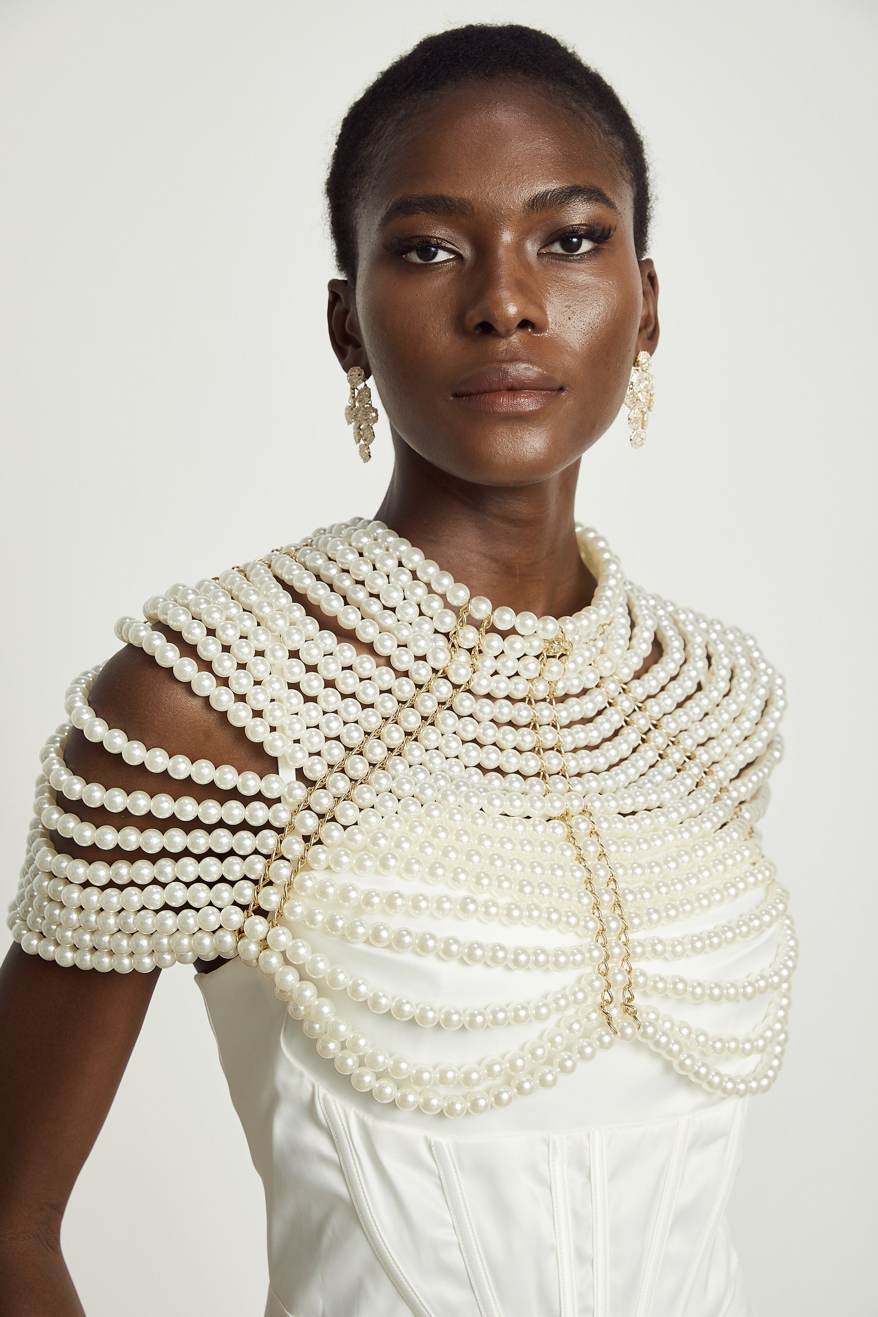 Pauline fauxpearl shawl