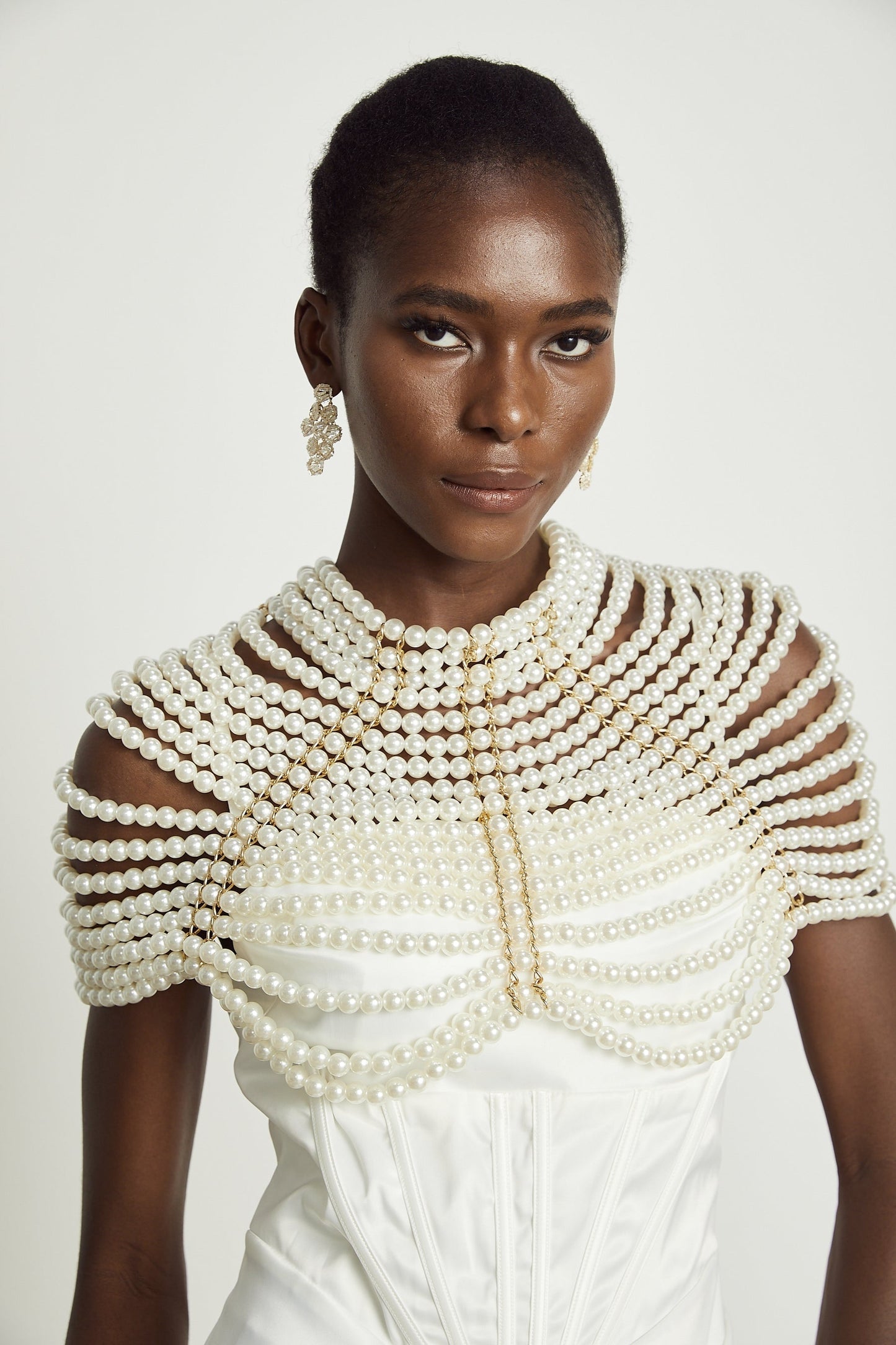 Pauline fauxpearl shawl