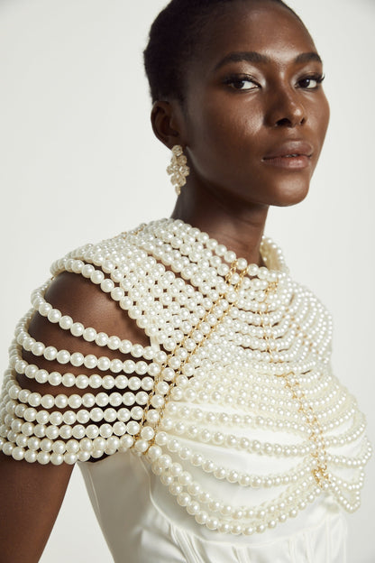 Pauline fauxpearl shawl