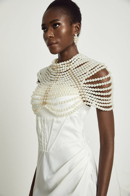 Pauline fauxpearl shawl