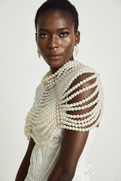 Pauline fauxpearl shawl