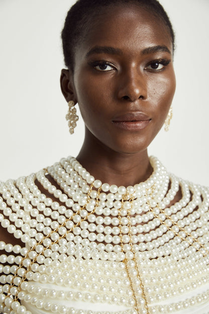 Pauline fauxpearl shawl