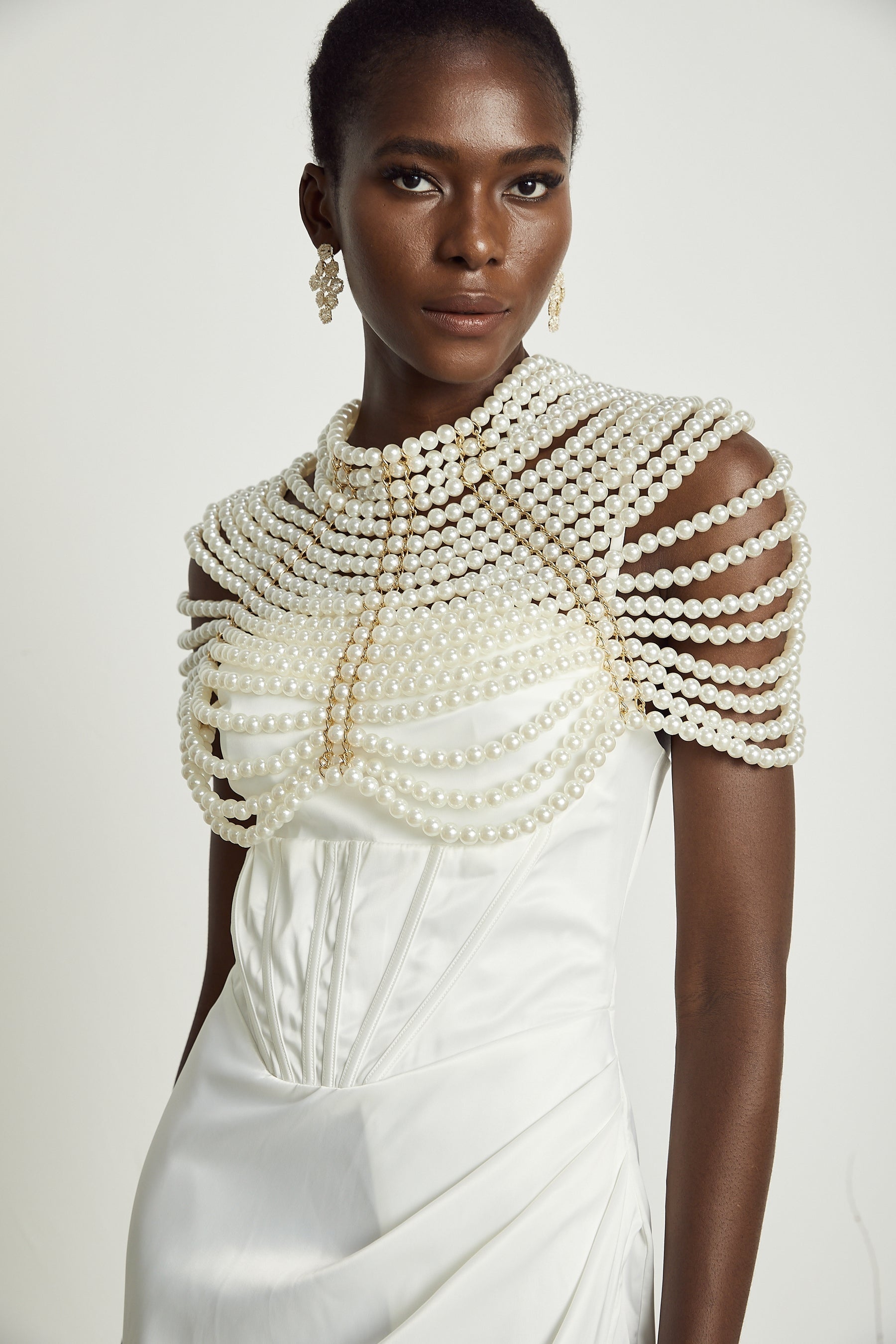 Pauline fauxpearl shawl