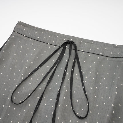 Penelope Black Tie-Waist Polka Dot Tulle Midi Skirt