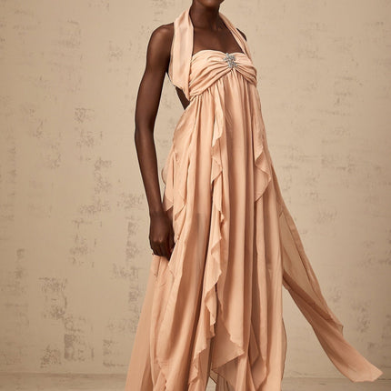Penelope Pink Diamond Embellished Maxi Dress