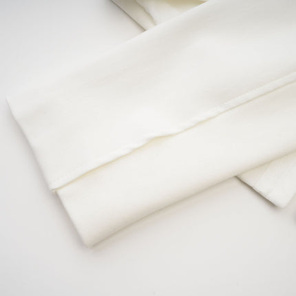 Penelope White Corset Top Long Sleeve Square Neck Boned Bodice Cropped Length