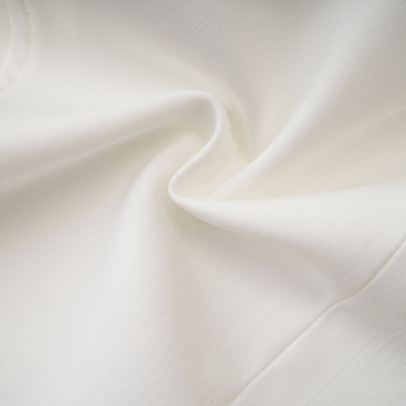 Penelope White Corset Top Square Neck Long Sleeve Boned Bodice Front Hook Curved Hem Cropped Length Cotton Spandex Blend