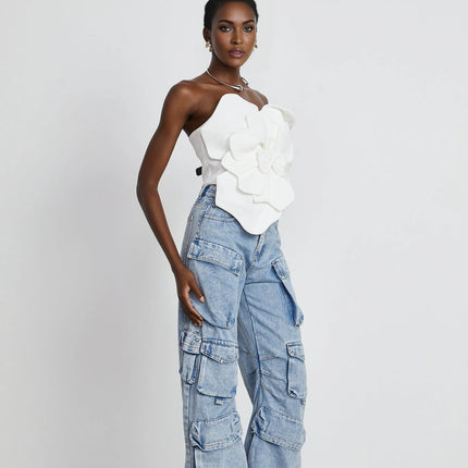 Pénélope white floral offshoulder top