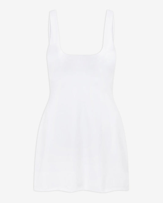 Performance tennis dress with moisture - wicking fabric - White