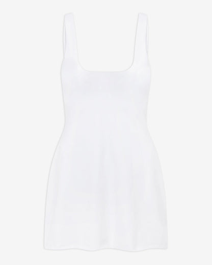 Performance tennis dress with moisture - wicking fabric - White