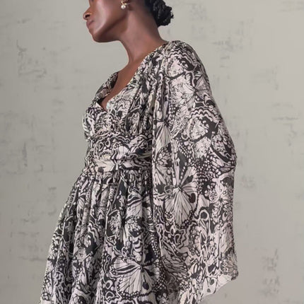 Perrine patternprint Vneck mini dress