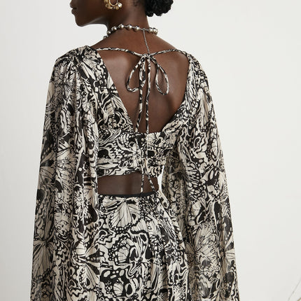 Perrine patternprint Vneck mini dress