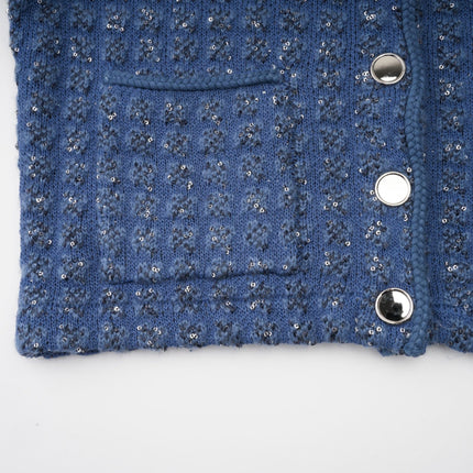 Peyton Sapphire Blue Sequin Embellished Jacket Trousers Set